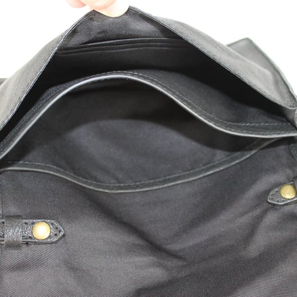 Lucky Brand Crossbody Black with Tan Leather Purse Horsehair Cheetah Print Strap - Picture 4 of 15